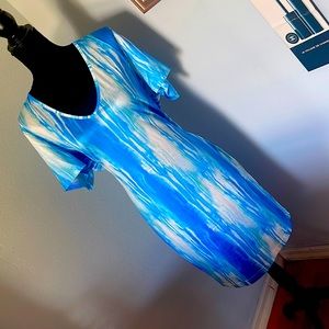 Blue and green dress